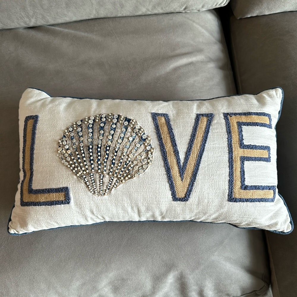Beachy love throw pillow